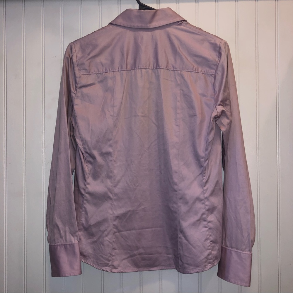 BR Stretch Lavender XS Button Down Shirt Striped Cuff Women’s Banana Republic - Picture 7 of 10
